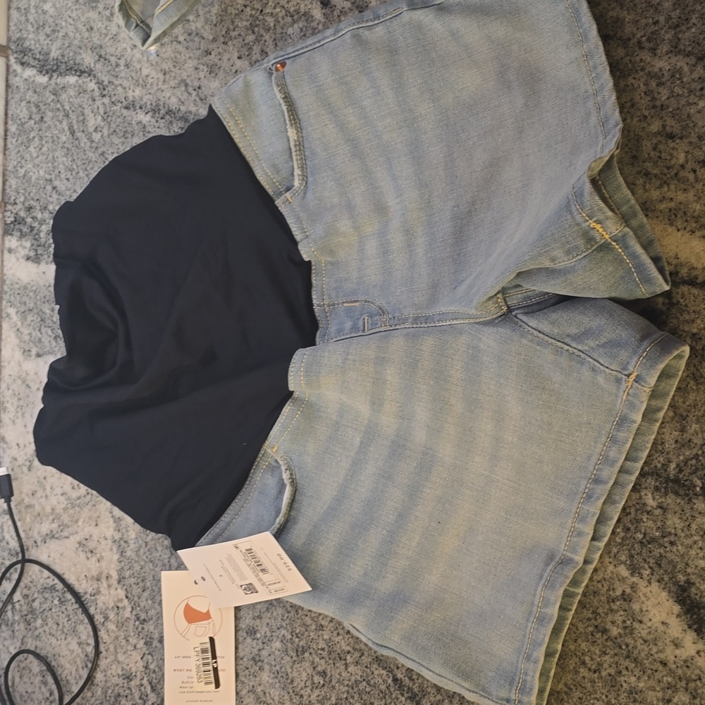 Isabel Maternity by Ingrid & Isabel Light Denim Over The Belly Shorts